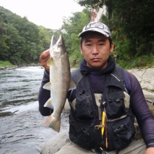 以前に狩野川で釣った40アマゴを魚拓絵にしました!!